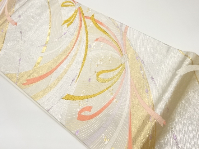 JAPANESE KIMONO / VINTAGE FUKURO OBI / WOVEN NOSHI PATTERN